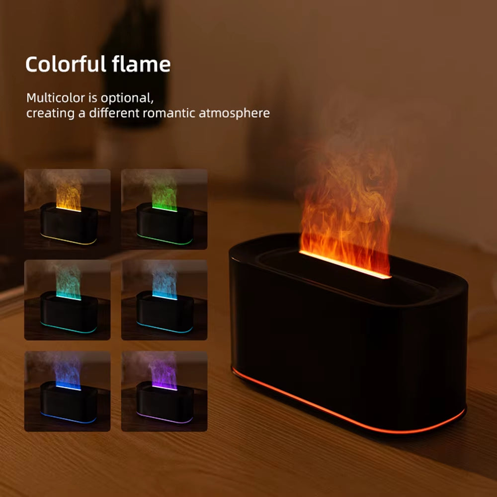 Essential Oil Diffuser,Flame Colorful Water Vapor Fire Humidifier for Aromatherapy Aroma Therapy Machine Room,Flame Diffuser